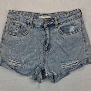 PacSun Light Wash Distressed Denim Mom Shorts